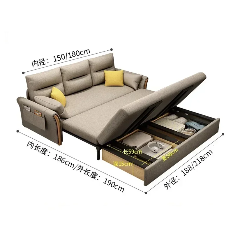 Nordic Luxury Living Room Sofa Storage Leisure Multifunctional Folding Sofa Bed Bedrooms Sofas Sofa Cama Plegable Furniture Room