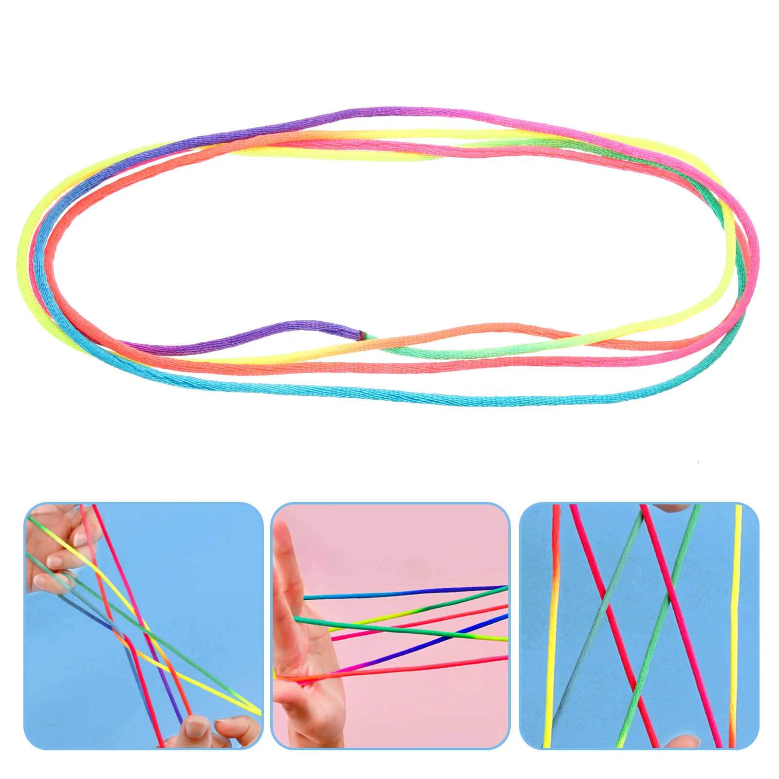 20 pcs Rainbow Color Finger Toys High Grade Material Flexible Cats Cradle String Game Chinese String Toy for Children