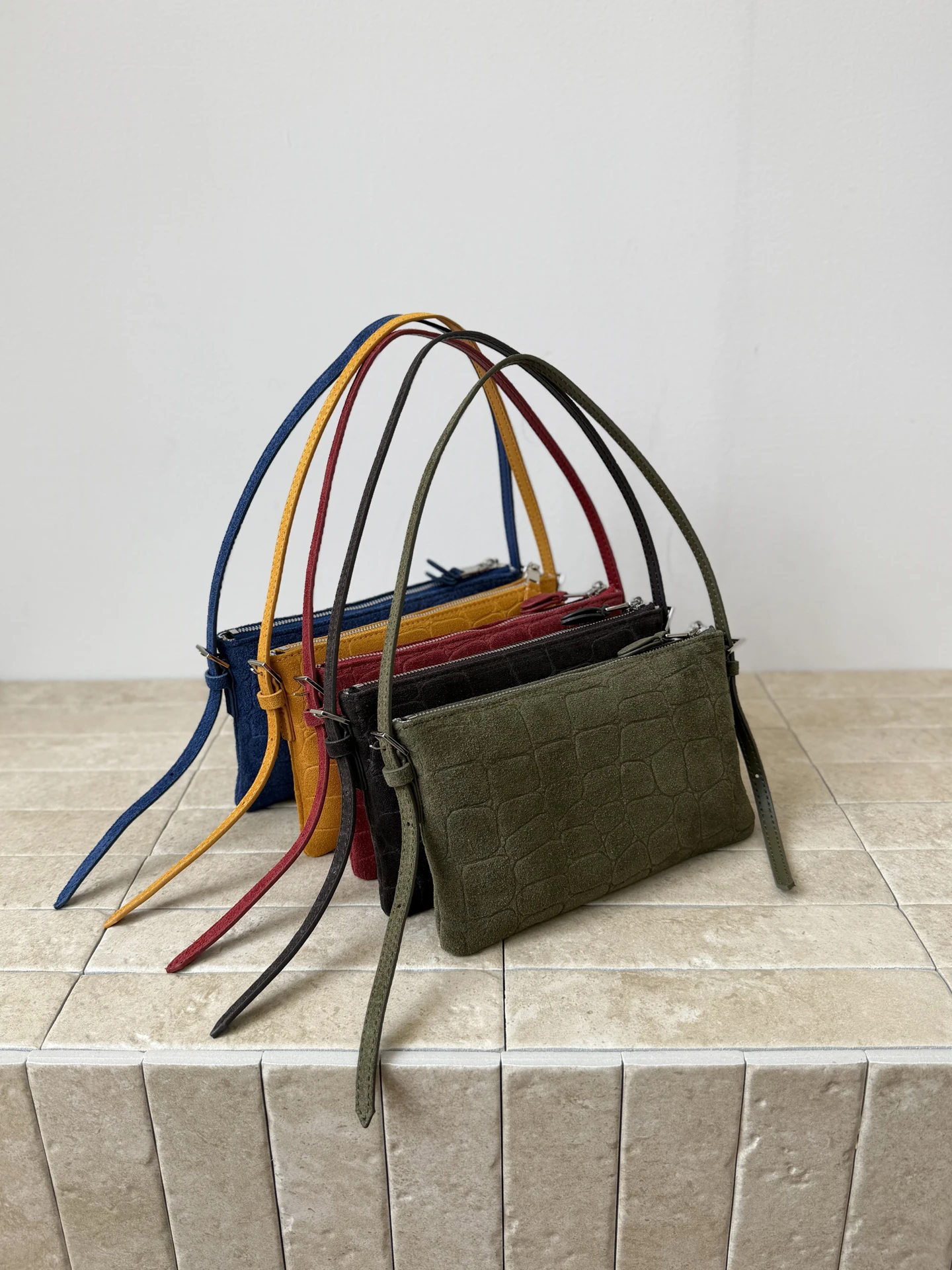 Matted Leather Hobo Underarm Bag Handbag Small Square Shoulder Crossbody Phone Bag French Bread Bag for Women Autumn