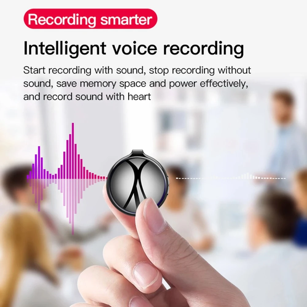 مسجل صوت صغير على شكل قلادة ، تقليل الضوضاء ، سجل الصوت ، إملاء صغير مفعل ، جهاز احترافي ، دعم الاستماع ، OTG ، 4-32GB