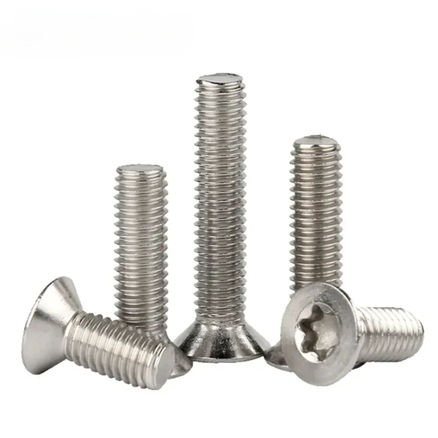 5/10/50pcs Six-Lobe Torx Flat Countersunk Head Screw M1.4 M1.6 M2 M2.5 M3 M4 M5 M6 M8 304 Stainless Steel GB2673 Six Lobe Bolt