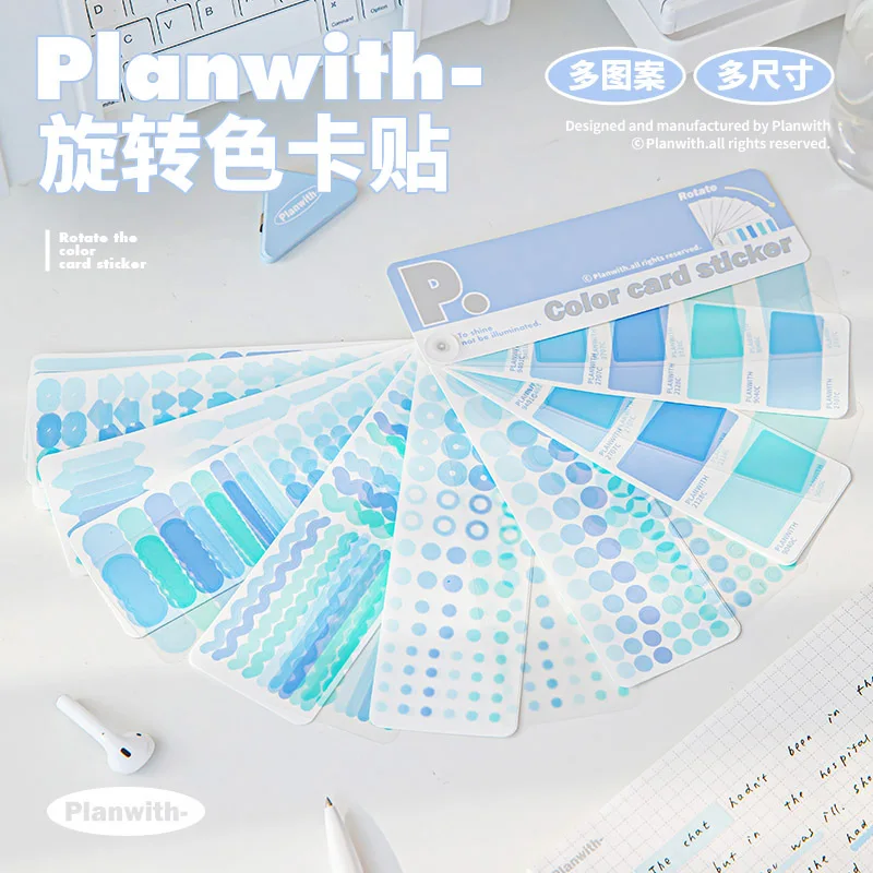 Rotating Color Card Sticker, Simple and Writable Key Note Marker Sticker Cute Stationery Sticky  Cute Decoration Sticky Notes