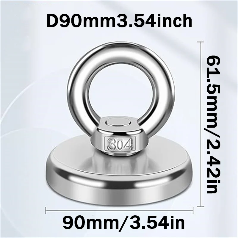 SNJ60/70/75/80/90 Pull Force Strong Heavy Duty Search Magnet For River Fishing, Widely Use for Lake, Sea, Home, Office, Outdoors