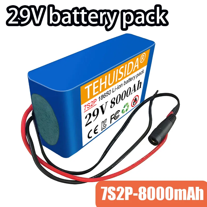 

100% Original 7S2P 29V 8000mAh 18650 Lithium-ion Rechargeable Battery Pack, Suitable for All 29V Motor Equipment, with 20A BMS