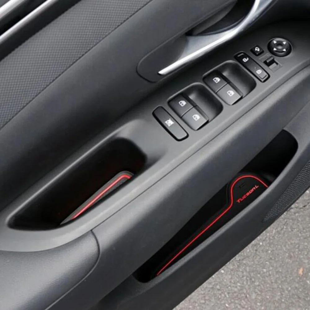 Anti-Slip Gate Slot Mat for Hyundai Tucson NX4 2021 2022 Interior Accessories Cup Holders Non-Slip Door Groove Pad