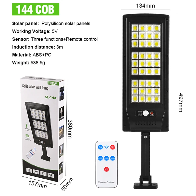 Imagem -02 - Solar Led Street Light com Controle Remoto Luz de Indução do Corpo Humano Fornecimento de Quintal ao ar Livre 6000k Function