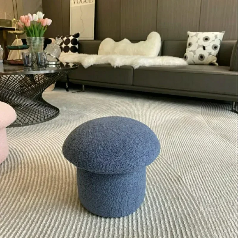 Tabouret de maquillage d'art de tissu de chambre à coucher, joli pouf, créatif, rond, piste, meubles de chambre à coucher, bitions nordiques, omans, plus lent