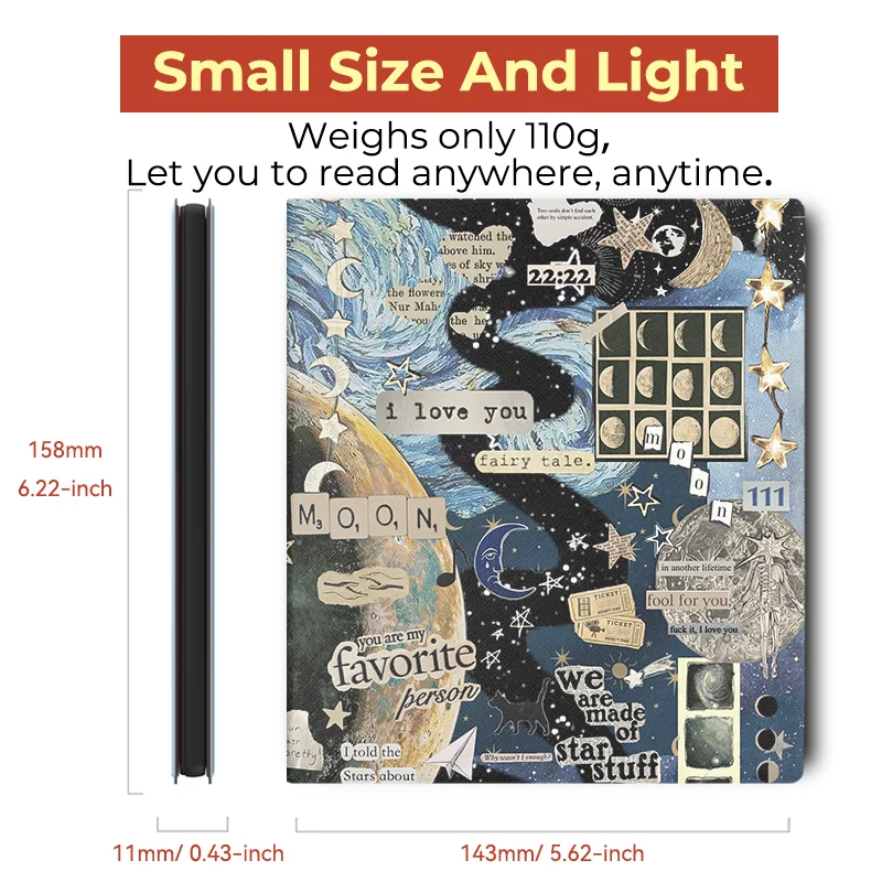 Twosheep 7-inch Case for Onyx Boox Go7 Boox Go Color7 GenII GenI Page Leaf3 Leaf3c Magnetic Cover Auto Wake Sleep cute style