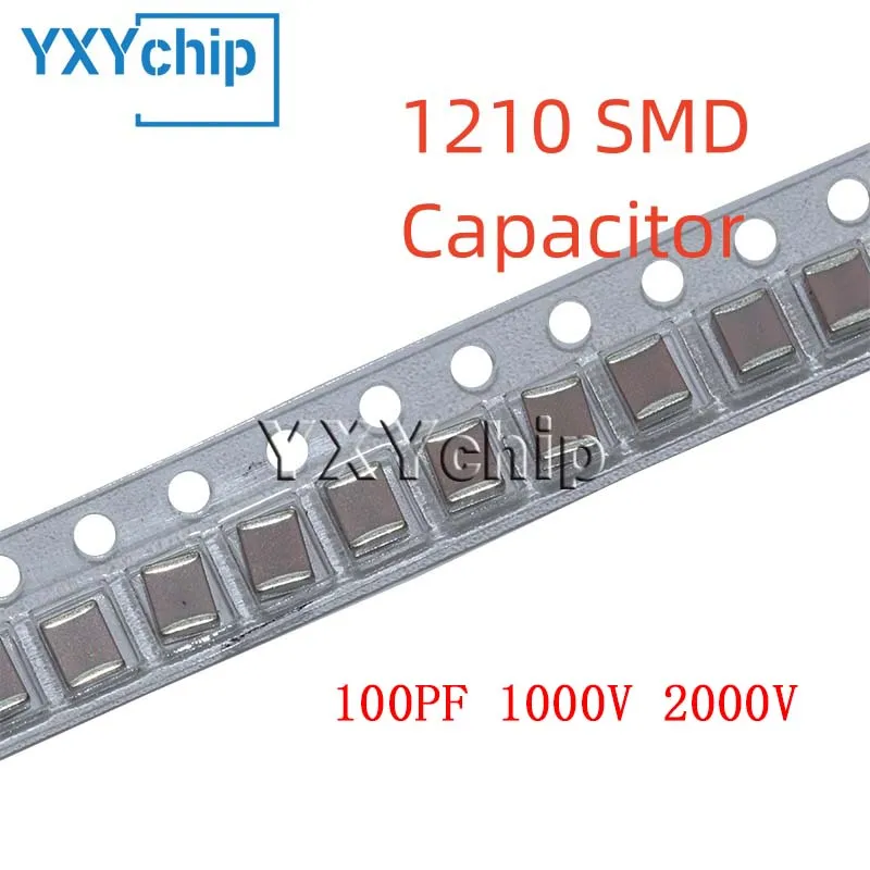 

Многослойный керамический конденсатор 1210 100PF 1000V 2000V 101J 5% C0G NPO 3225 SMD Chip 10 шт.