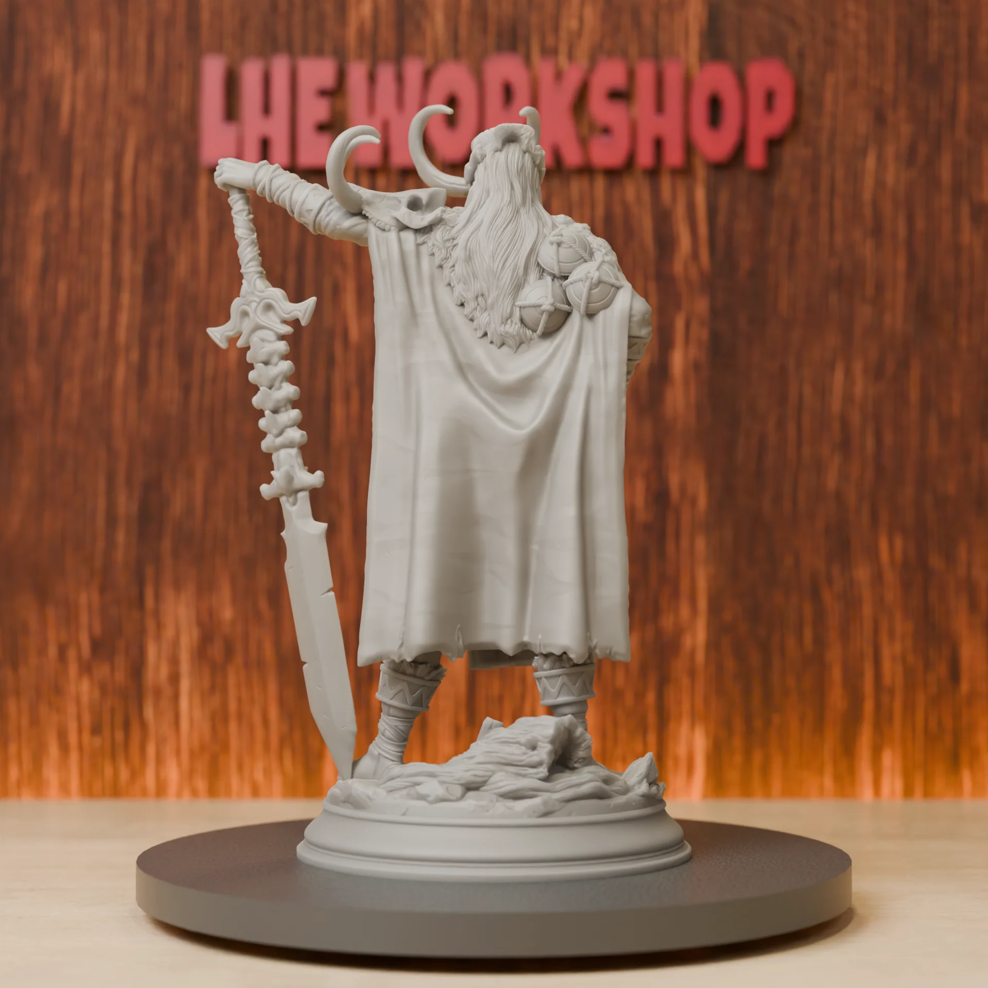 Female Barbarian  Miniatures | 28mm-75mm | Resin 3D Printed DND Pathfinder Mini | Unpainted Grey