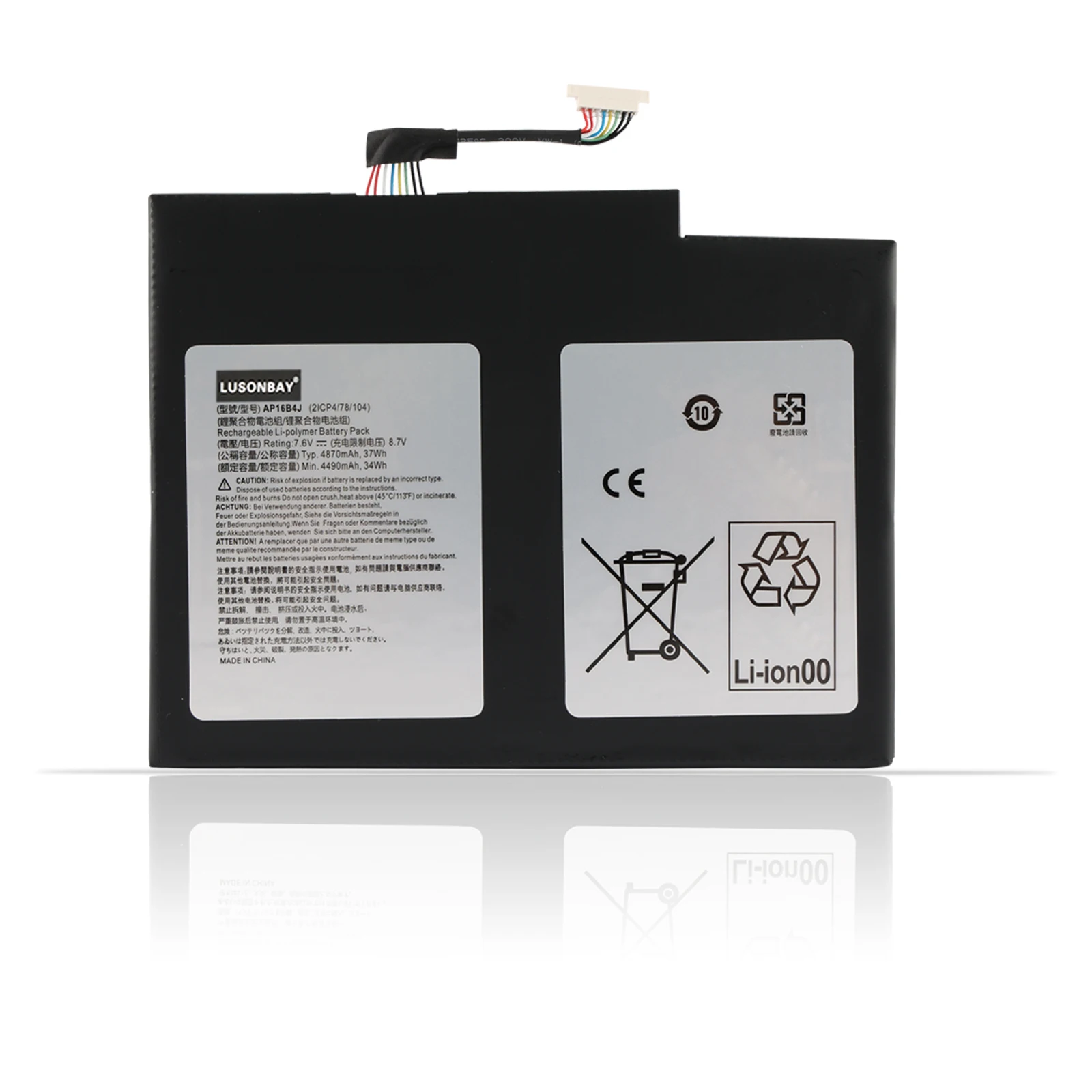 LUSONBAY AP16B4J Laptop Battery For Acer Aspire Switch Alpha 12 SA5-27 Tablet 7.6V 37WH AP16B4J Fast Delivery