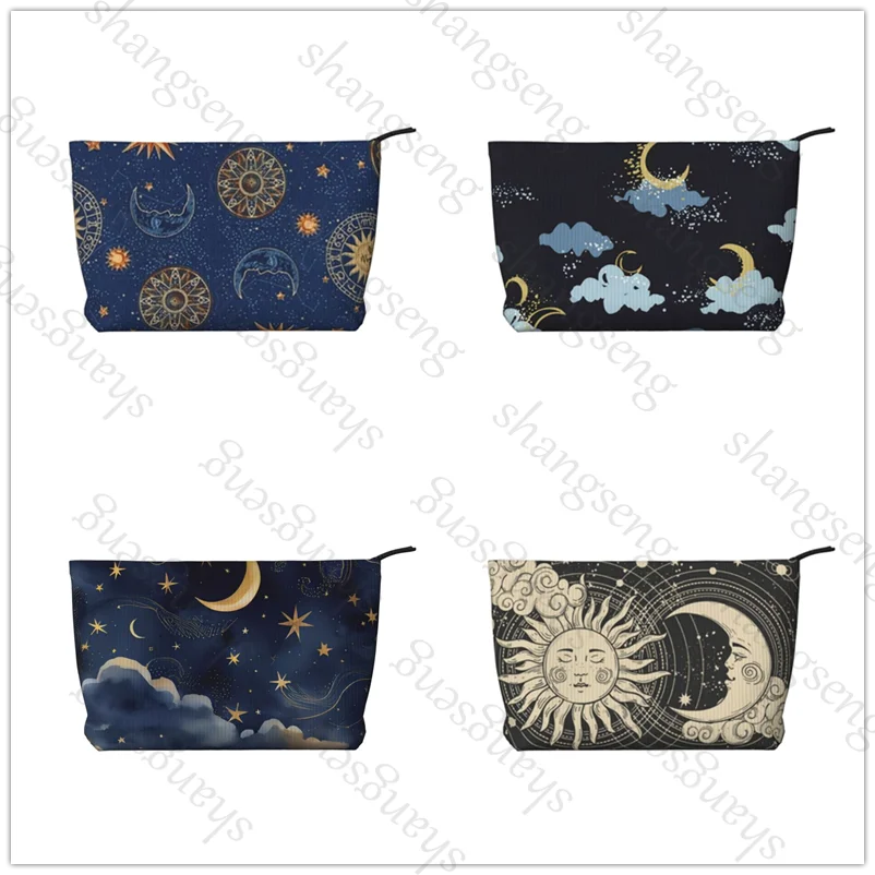 

Sun and Moon Corduroy cosmetic bag toiletry storage bags ladies box luxury travel zipper storage bag