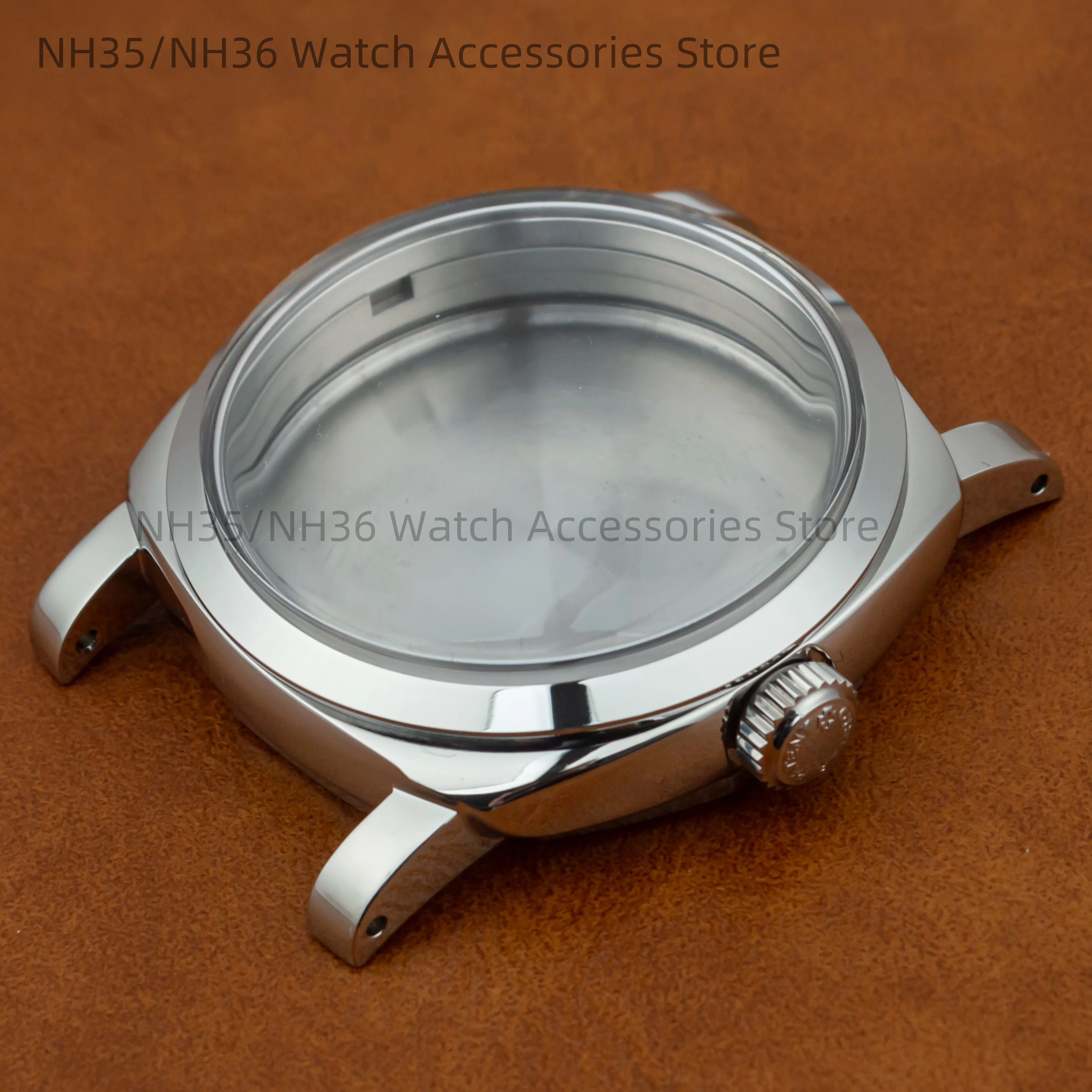 47mm PAM Vintage Case Retro Stainless Steel Case for ETA6497/6498 ST3600 Mechanical Movement PAM 6154 Case 10ATM Waterproof