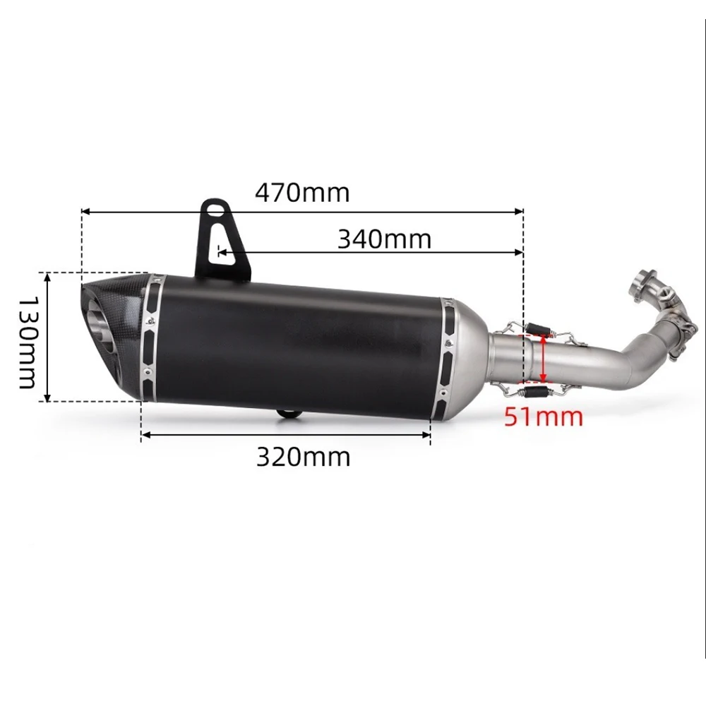 High - Efficiency motorcycle slip -on exhaust muffler mid-tube For vespa gts 250 gts 300 2007- 2017 2018 2019 2020