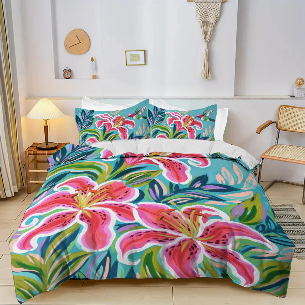 

Painting flower patterns, 3D printing bedroom decoration bedding set, warm art home duvet cover, pillowcase