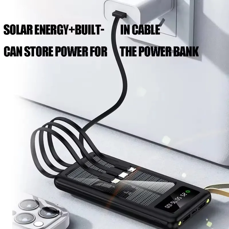 Portable Solar Power Bank Mobile Power Supply 50000mAh Suitable for Portable Large Capacity Power Supply of Mobile Phones