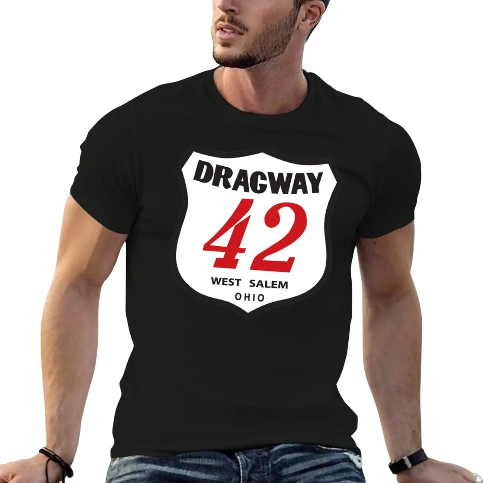 VINTAGE Dragway 42 West Salem, Ohio T-Shirt Work Outdoor Short Sleeve Tee