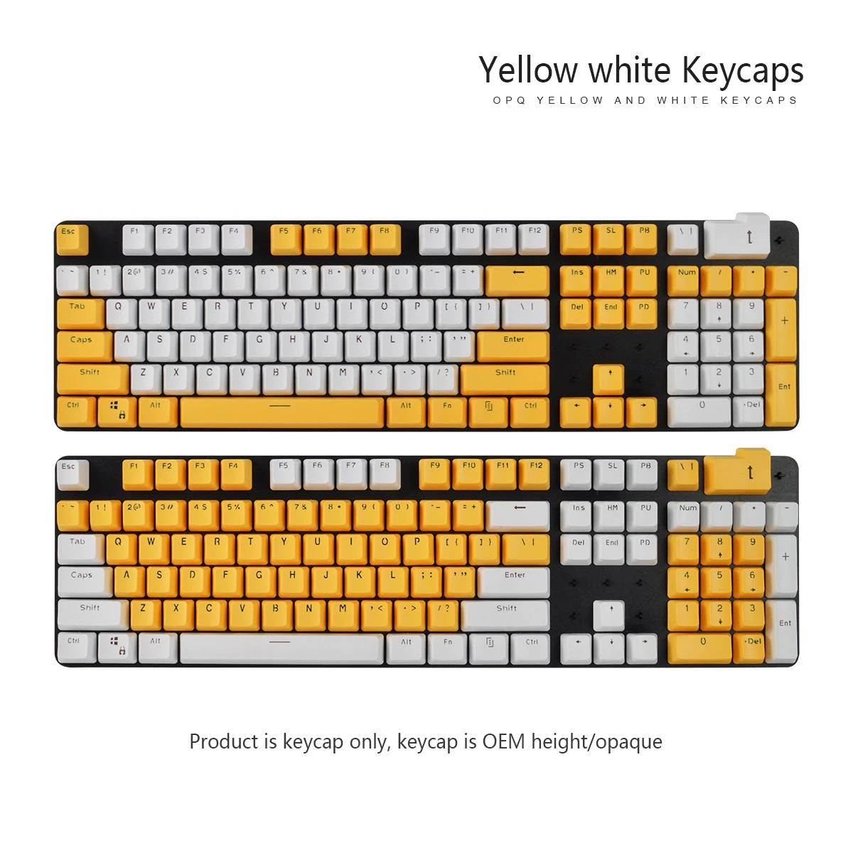 Double Color 106 Keys OEM Double Shot Keycaps Set ISO Enter Key Opaque For 61/87/104 for Cherry Mx Switch Mechanical Keyboard