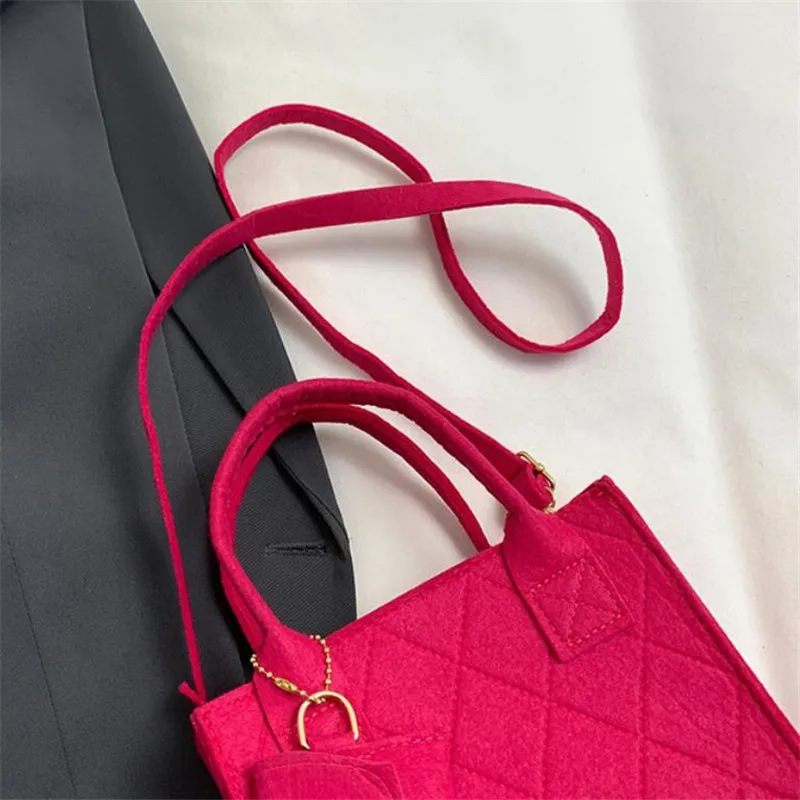 3 Stück/Set geprägte Damenhandtasche, stilvolle Umhängetasche, Clutch und Geldbörse, einfarbige quadratische Umhängetasche, Stoff für den täglichen Gebrauch – Detail 19