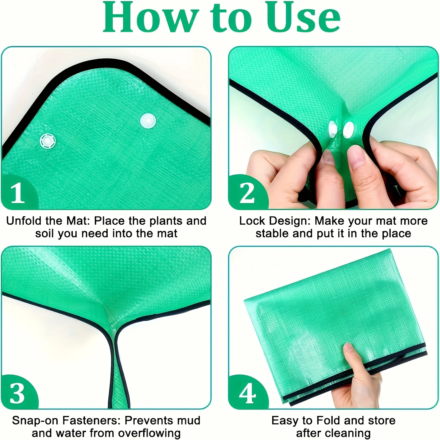 Gardening Mat 1/2/5/10 Packs, Waterproof Foldable Potting Tray, Leak Proof Plant Repotting Pad for Indoor Outdoor