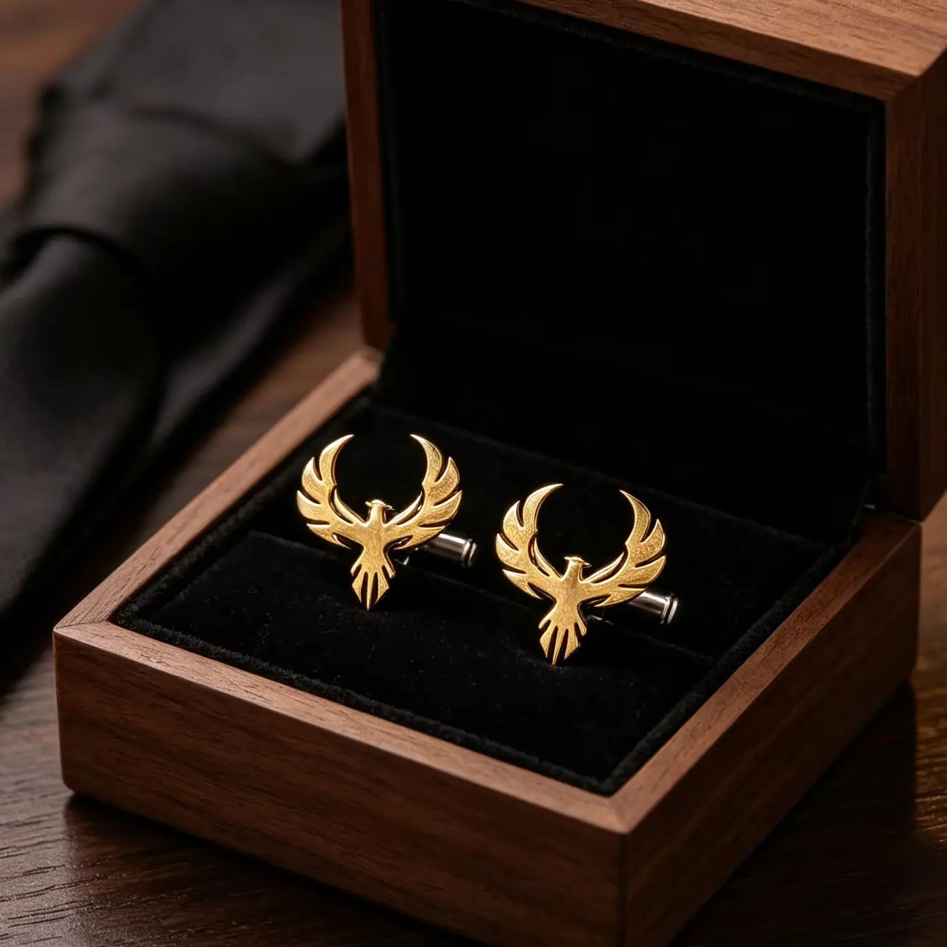 Stainless Steel Phoenix Bird Spread Wings Cufflinks for Men, Stainless Steel Animal Cuff Links, Formal Accessories for Wedding B