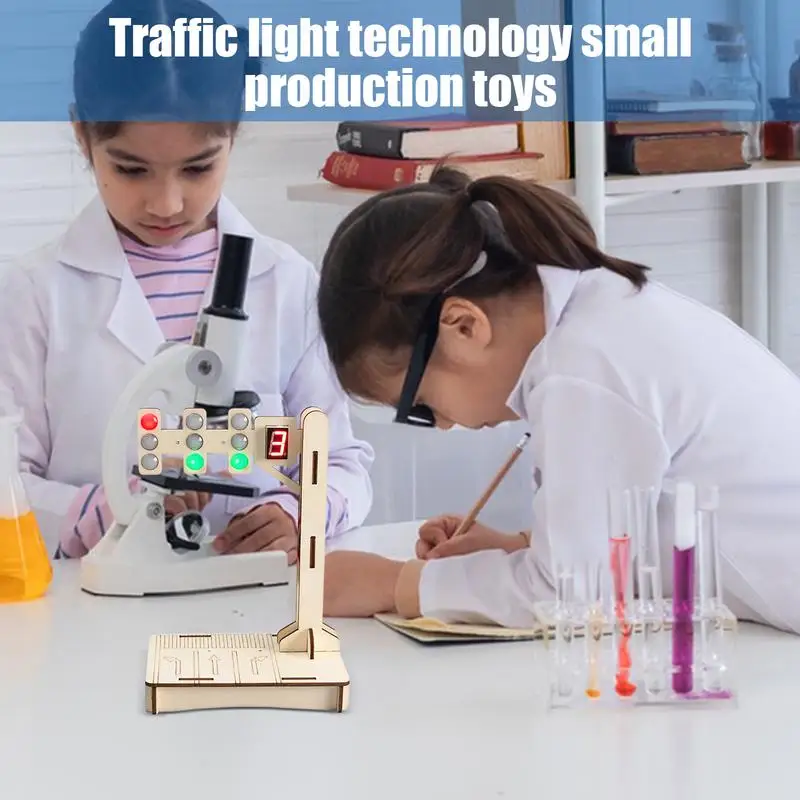 Model Kits For Adults 3D Puzzle Smooth Wooden Model Long Lasting Traffic Light Toy Fun And Educational Signal Toys For Children