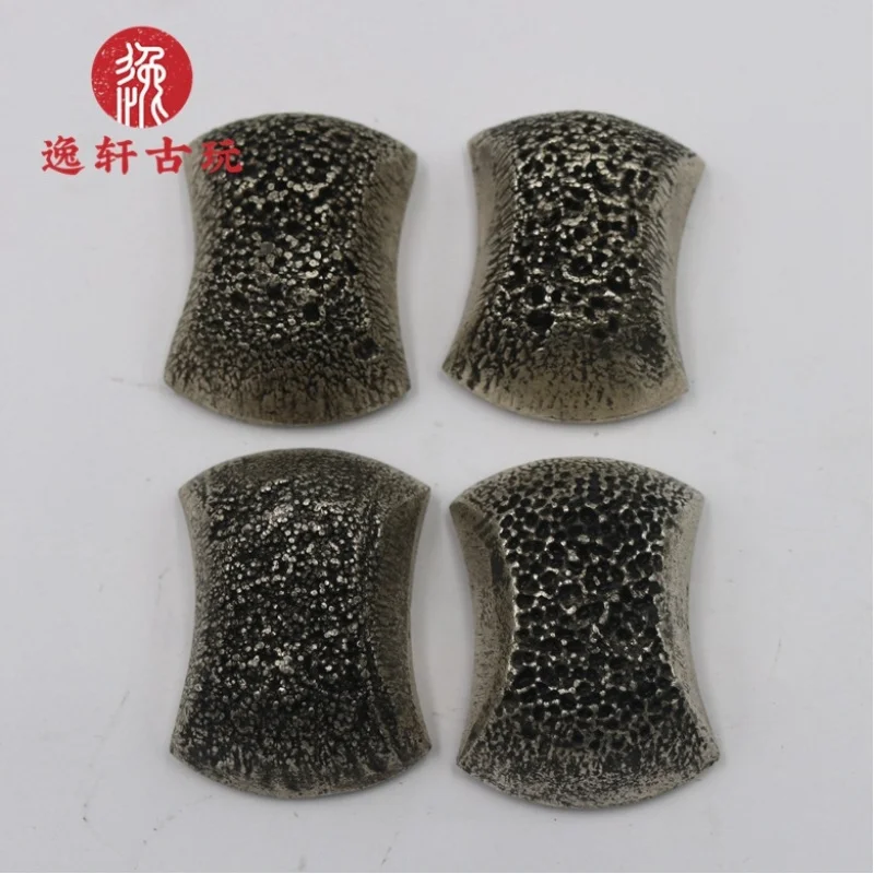 Ancient Qing Dynasty , Ten Emperors' Yuanbao, , Honeycomb Base Silver-Plated Copper Ingot, Craft Ornamen