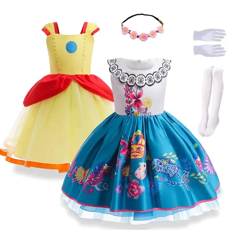 

Toddler Girls Princess Dress 2-8 Years Girls Tutu Dress Mirabel Belle Party Perform Clothes Anime Costume
