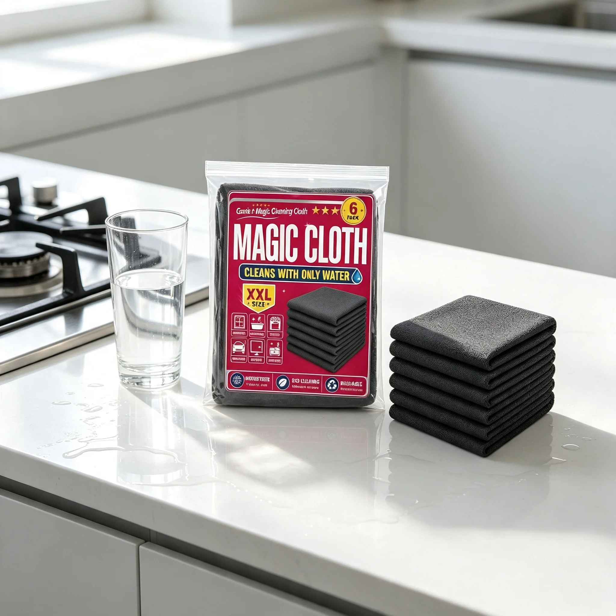 Magic Cleaning Cloth Removes Oil Stains Wipes Window Mirror Dust Dirt No Water Marks Reusable Microfiber Lint‑free Washing Rags