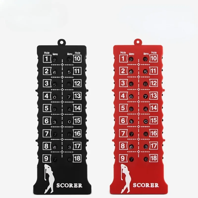 PGM 1pcs Golf Scorer Square 18 Hole Golf Supplies Accessories Black Red Random Color 15.5x6cm JFQ002