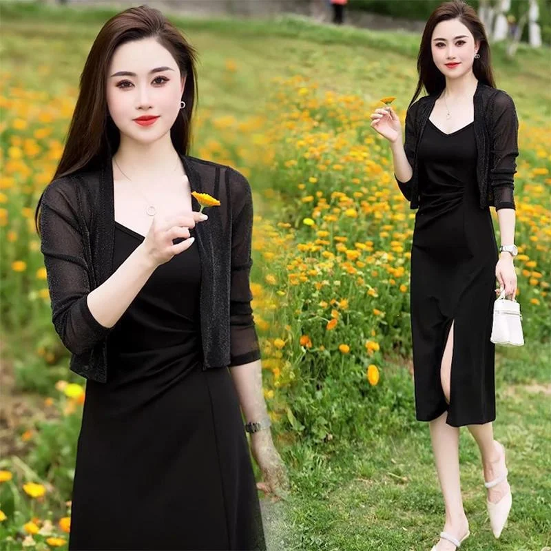 Nuovo 2025 Cappotto con scialle da donna Moda estiva Chiffon di seta ghiacciata Protezione solare Giacca corta dimagrante Top Cardigan Capispalla