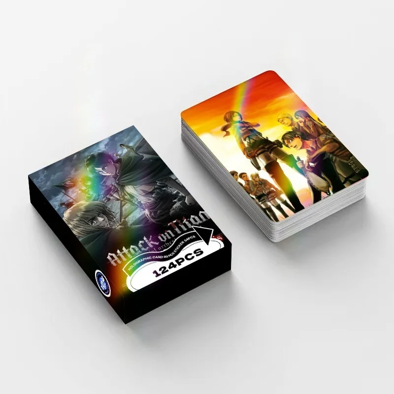 92PCS Anime Giant Double-sided LOMO Card Stickers Attack Anime Peripheral Card Box High Definition Photo Collection Card Gifts