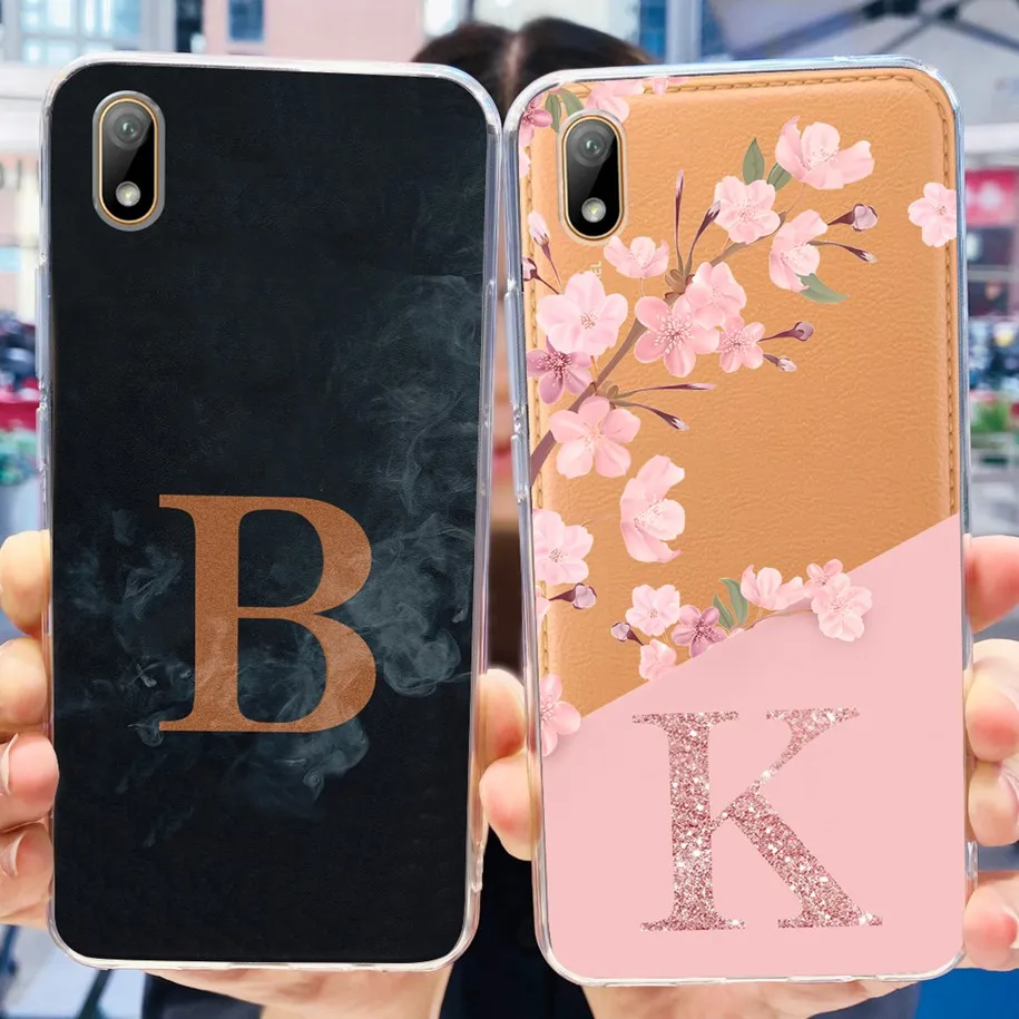 For Huawei Y5 2019 Case Fashion Flower Letters Phone Case For Honor 8S Cover Y 5 2019 AMN-LX9 AMN-LX1 AMN-LX2 KSE-LX9 Back Cover