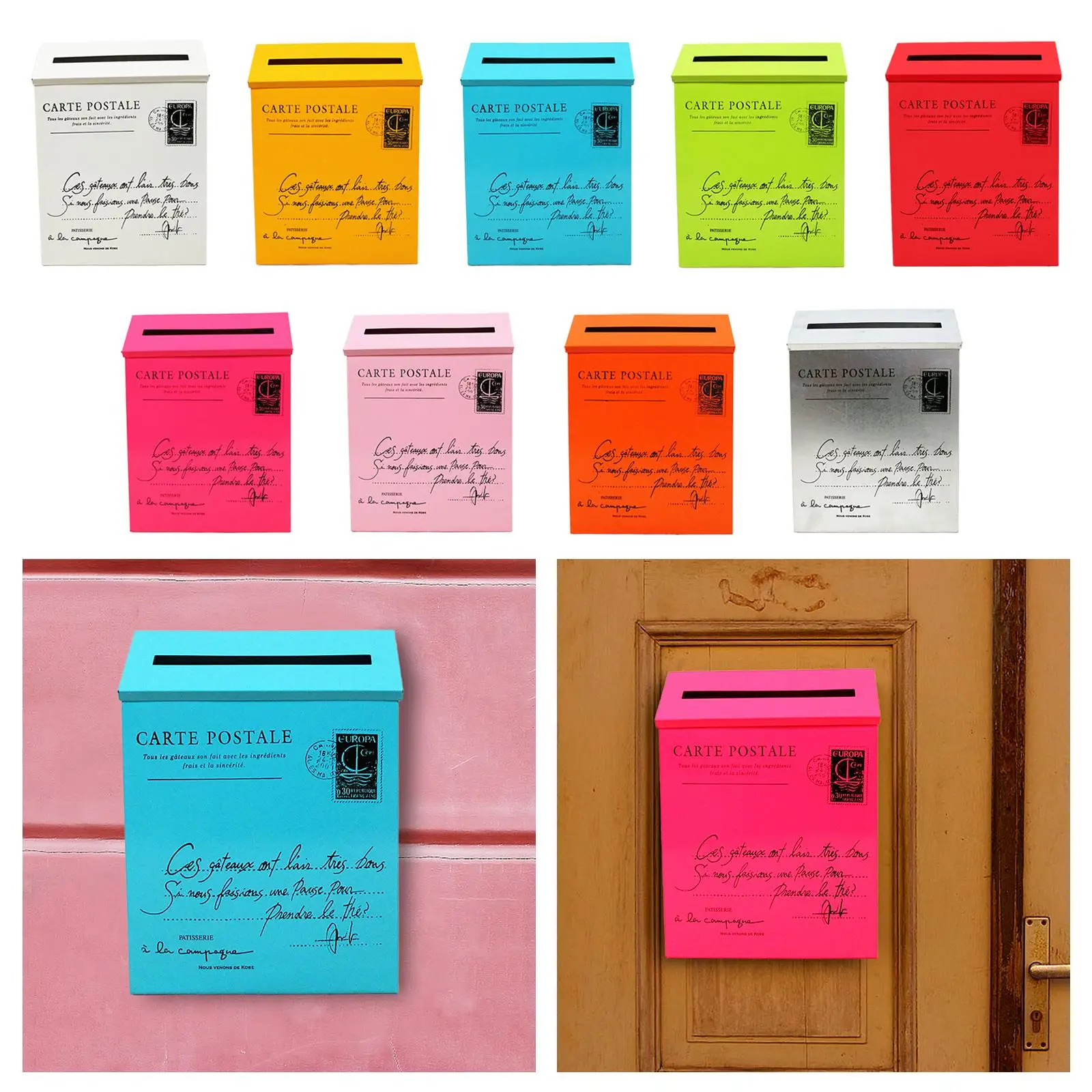 

Modern Wall-Mounted Mailbox with Newspaper Compartment for Outdoor Use