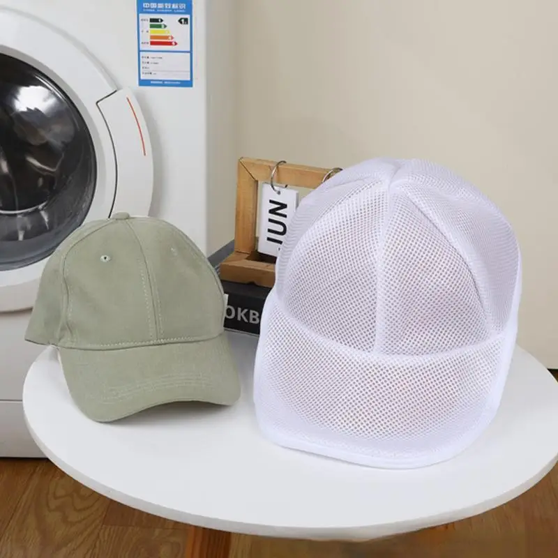 1/2 pz cappello Wash Protector berretto da Baseball Cleaner sacchetto della biancheria sacchetto del cappello di lavaggio lavatrice borsa a rete forniture per la pulizia della casa