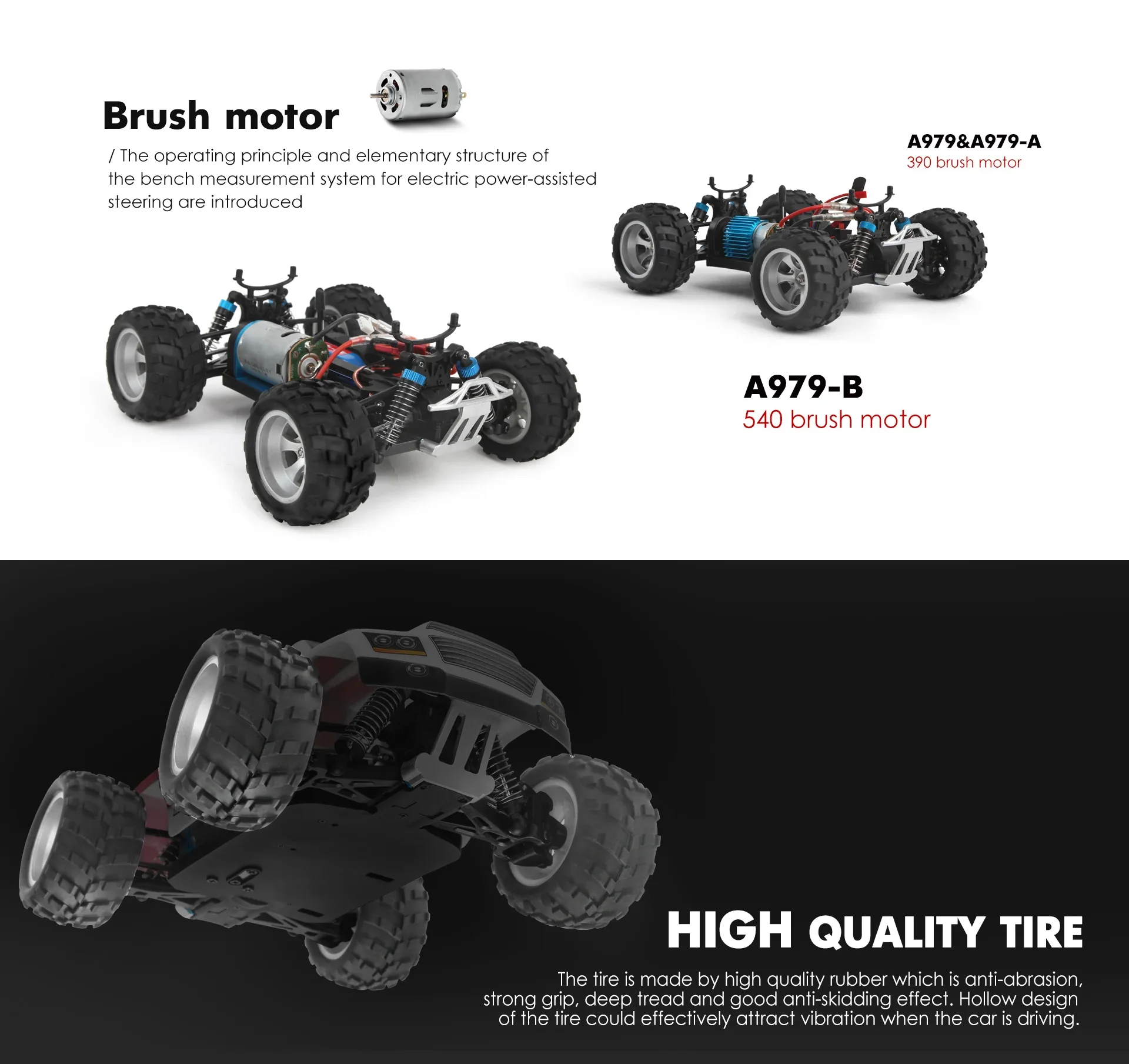 WLtoys A979 RC Cars  Electric Four-wheel Drive Brushless Off-road Vehicle Remote Control Model Alloy Off-road