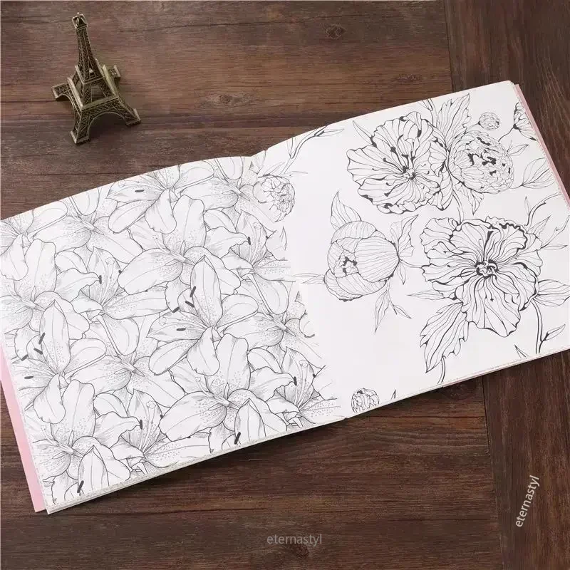 Livres de corée jardin de fleurs livre de coloriage jardin de fleurs adulte décompression fleur Graffiti peinture coloriage