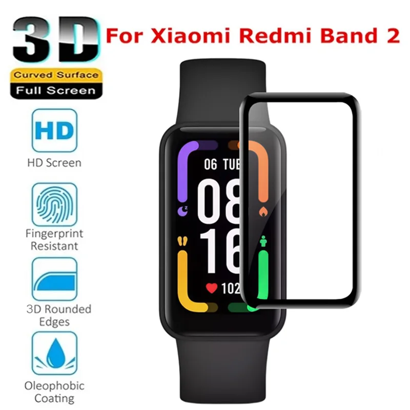 สำหรับ Xiaomi Mi redmi BAND 2 smartwatch ป้องกันหน้าจอแบบนิ่มโค้งเต็มรูปแบบฟิล์มป้องกันแบบใสไม่ใช่กระจก