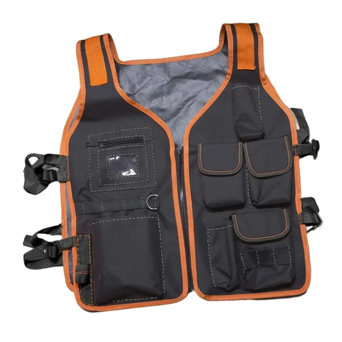 Safety Work Vest Tool Vest Maintenance Multi-Pocket Vest Oxford Cloth Work Vest with Multi-Pockets Tool Holders