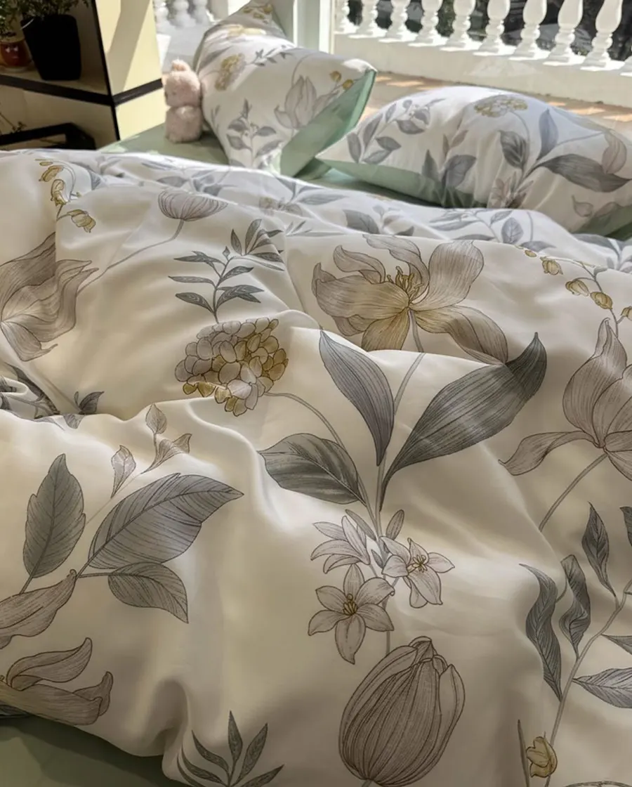 

Fresh american country floral green bedding set,full queen king vintage flower home textile bed sheet pillow case duvet cover