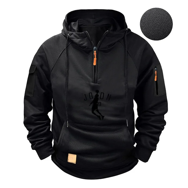 

Men's hoodie 2025 New high-quality zipper multi-pocket hoodie. Fashionable and casual polar cap sweatshirt