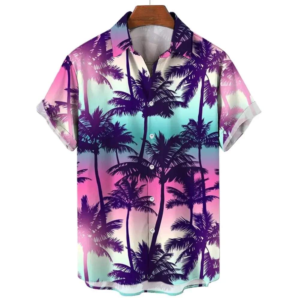 

Hawaiian Shirt Summer Men Short-Sleeved Shirt 3d Printed Casual Vacation Men Lapel Button-Down Shirt Beach Shirt Men Clothing