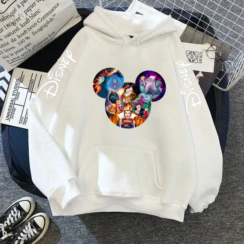 Women\'s Oversized Hoodies Disney Sweaters Snow White Queen Pattern Sweatshirt Fall Winter Jackets Women\'s 2024 Essential Hoodies