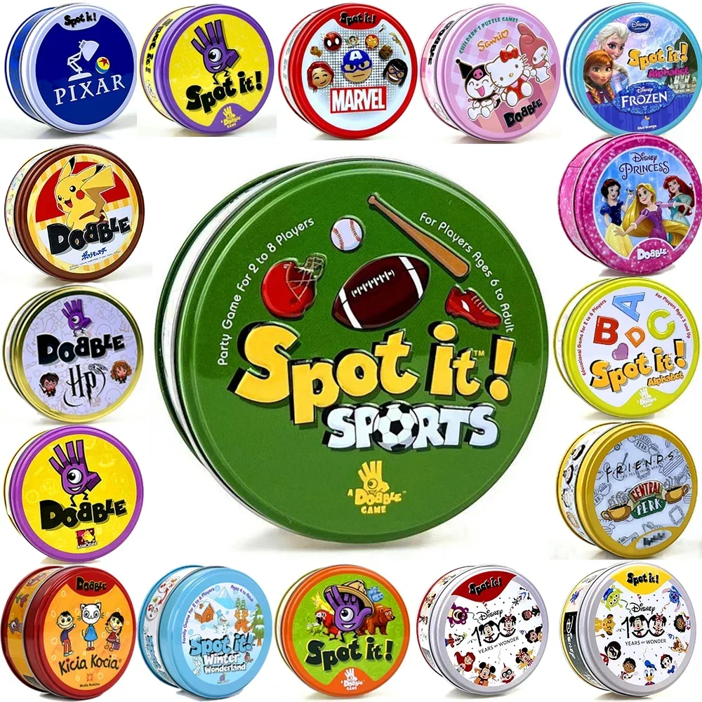 59style Dobble Card Marvel Superheroes Anime Cartoon Multiple Styles Spot Board Game Family Education Collect Entertainment Game