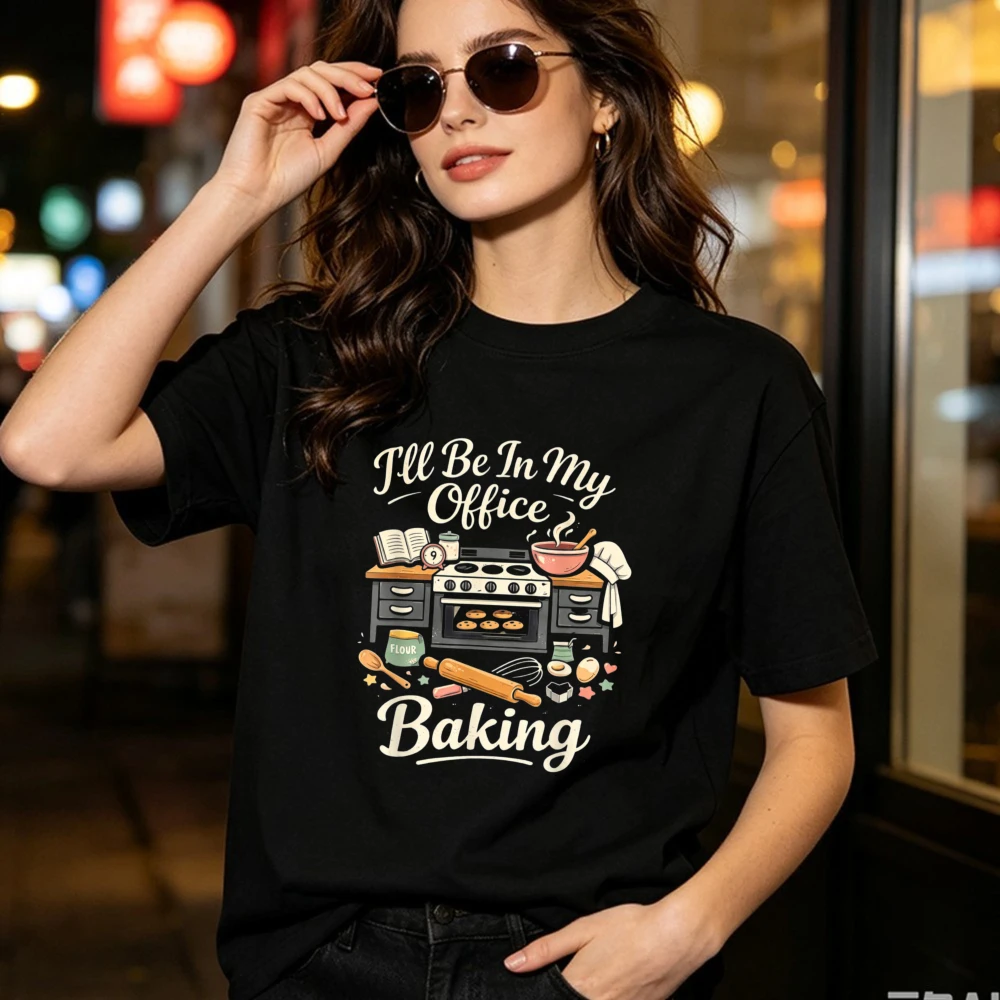 Funny Baking Office T-Shirt Baking Lover Cotton Tshirt Kitchen Oven Tools Graphic Unisex Tee Baker Hobby Cute Short Sleeve Tops