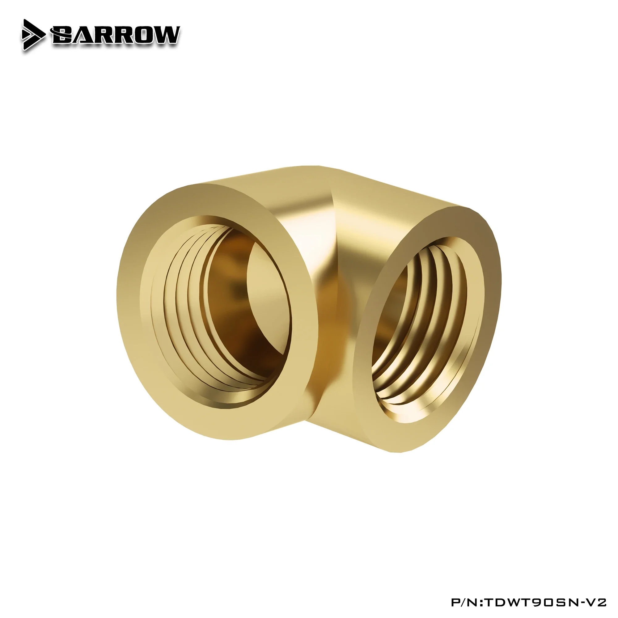 BARROW สีดำทองเงินคู่ภายใน G1/4 ''90องศาข้อต่อน้ำ Cooling อะแดปเตอร์น้ำ TDWT90SN-V2