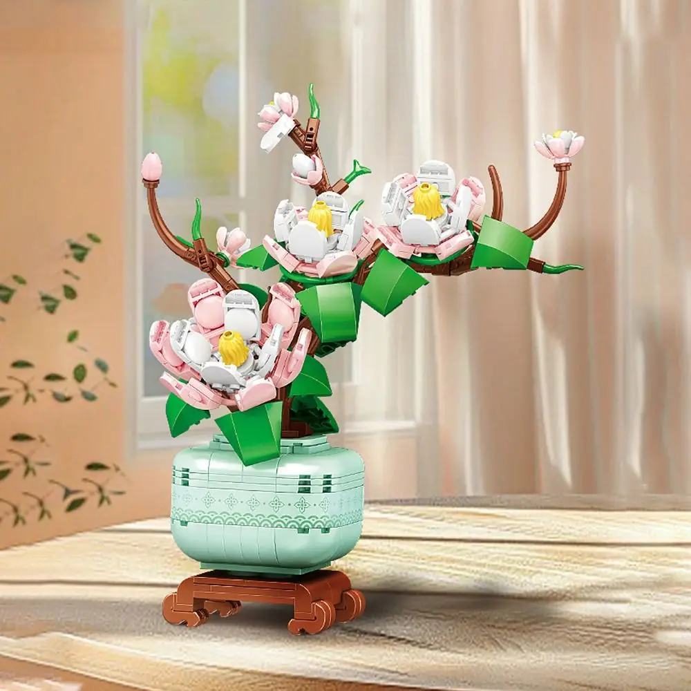 Kunststoff Künstliche Blumen Bausteine Desktop Ornamente Hause Dekoration Bonsai Montage Modell Block DIY