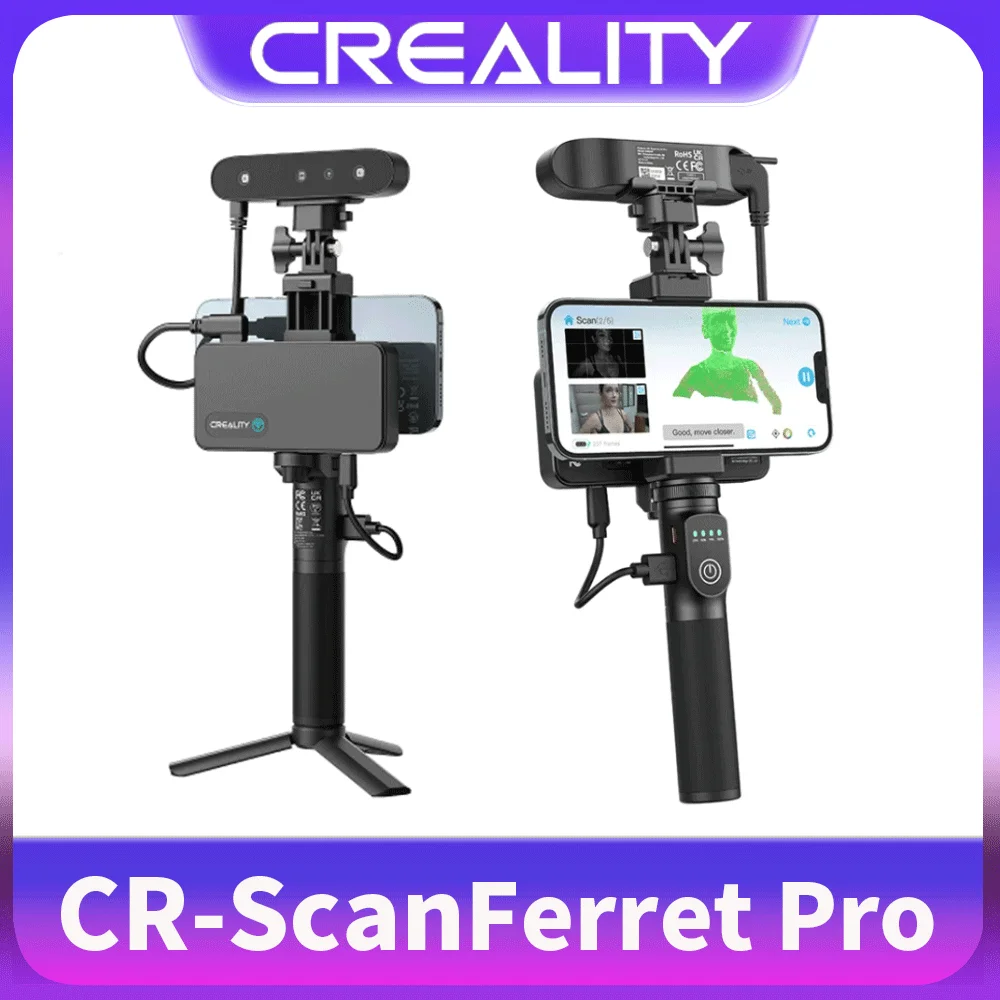 

Creality CR-Scan Ferret Pro WiFi 3D-сканер Портативный ручной антивибрационный отслеживание 0,1 мм Точность беспроводное сканирование для iOS Android