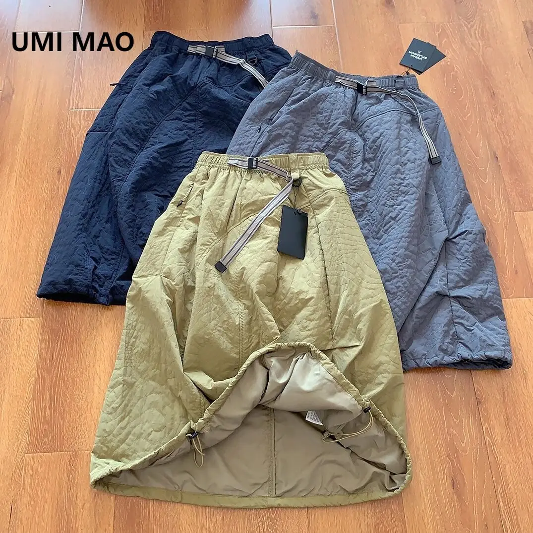 UMI MAO Factory Outdoor Mountain Series Water-Resistant Irregular Quilted Cotton-Padded Warm Workwear A-Line Skirt For Women