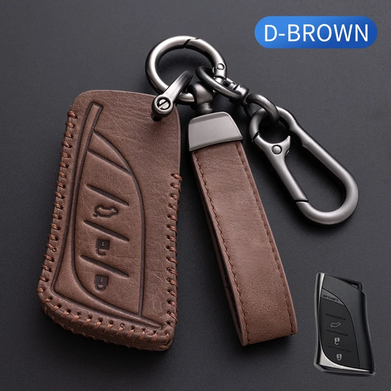 Genuine Leather Remote Car Key Case Cover For Lexus ES UX NX LC500 UX200 ES350 UX200 LS500 LS500H LC500h ES300h 3 Buttons